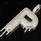 2" 10K Gold Diamond Letter 'P' Initial Drip Pendant CustomDiamJewel