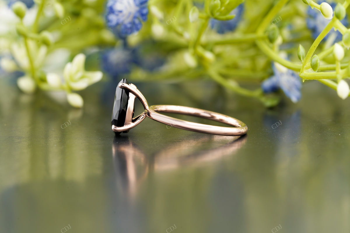 Black Teardrop Solitaire Moissanite Ring customdiamjewel