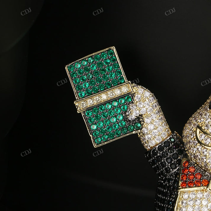 Multi Tone Cartoon Doller Sparkle Bag Pendant hip hop jewelry CustomDiamJewel