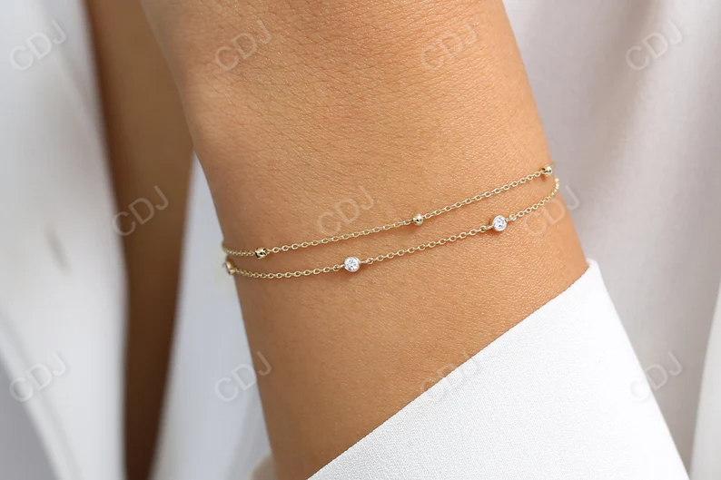 0.20CTW Moissanite Solitaire Bracelet  customdiamjewel   