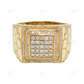 0.87 CTW Gold Platted Silver Moissanite Square Ring hip hop ring customdiamjewel