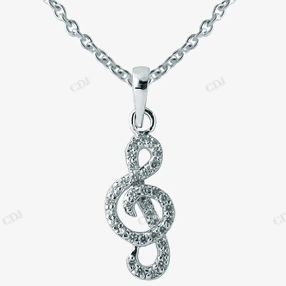 Sterling Silver Music Sign Moissanite Pendant hip hop jewelry CustomDiamJewel