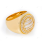 Oval Baguette Moissanite Iced Out Gold Plated Ring hip hop jewelry customdiamjewel