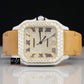 Cartier Small Diamond Leather Belt Watch Colorless Moissanite Studded Watches Yellow Gold Plated Swiss Watch