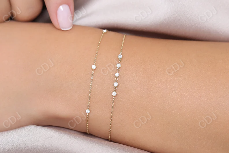 0.20CTW Moissanite Solitaire Bracelet  customdiamjewel   