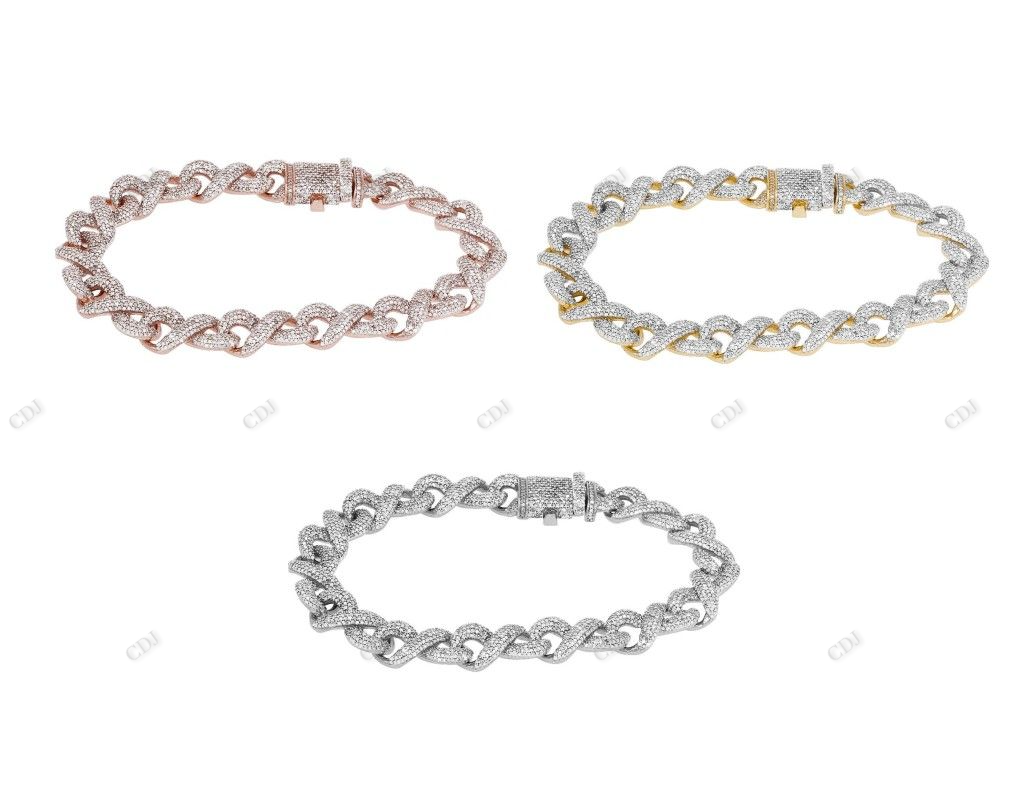 Unique VVS Moissanite Infinity Style unisex Bracelet