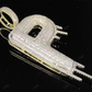 2" 10K Gold Diamond Letter 'P' Initial Drip Pendant CustomDiamJewel