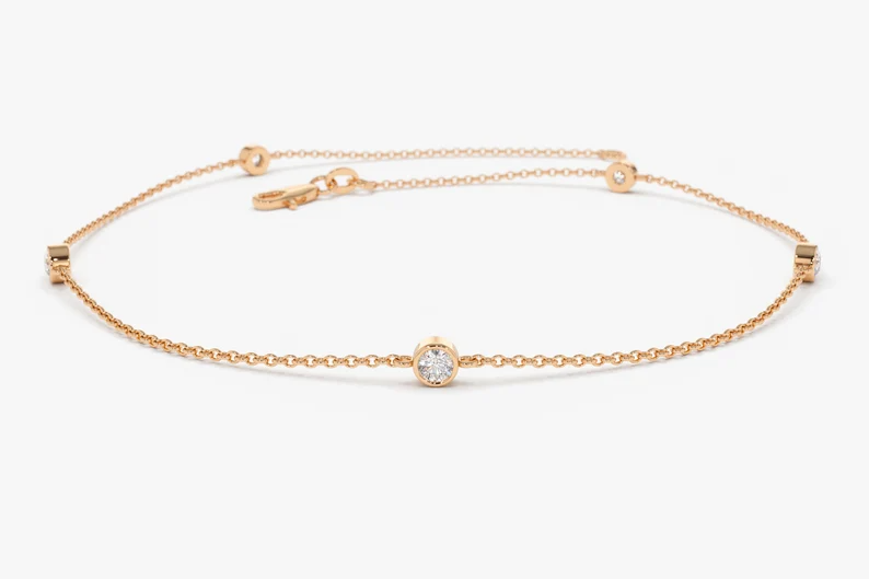 0.20CTW Moissanite Solitaire Bracelet  customdiamjewel Sterling Silver Rose Gold VVS-EF