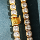 11MM Cluster Cushion Diamond Tennis Chain For Men hip hop jewelry CustomDiamJewel