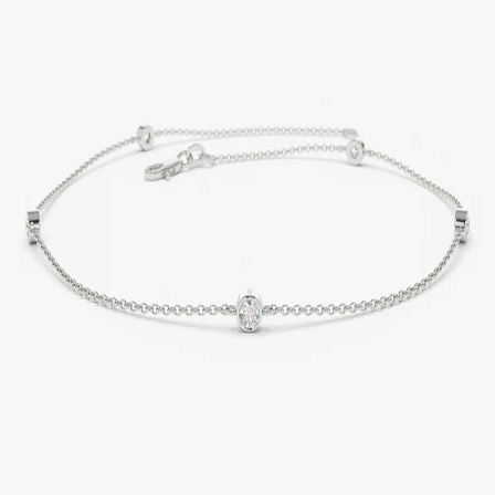 0.20CTW Moissanite Solitaire Bracelet  customdiamjewel Sterling Silver White Gold VVS-EF
