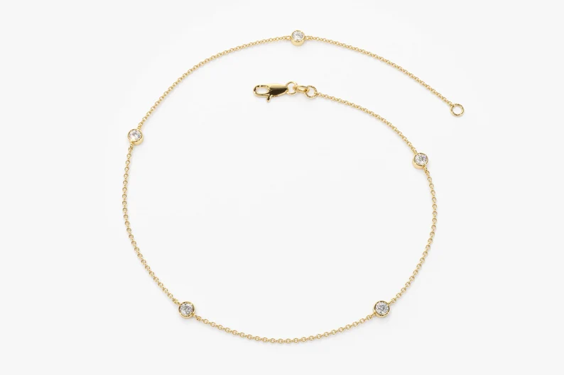 0.20CTW Moissanite Solitaire Bracelet  customdiamjewel   