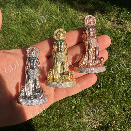 Moissanite Saint Lazarus Iced Hip Hop Pendant  customdiamjewel   