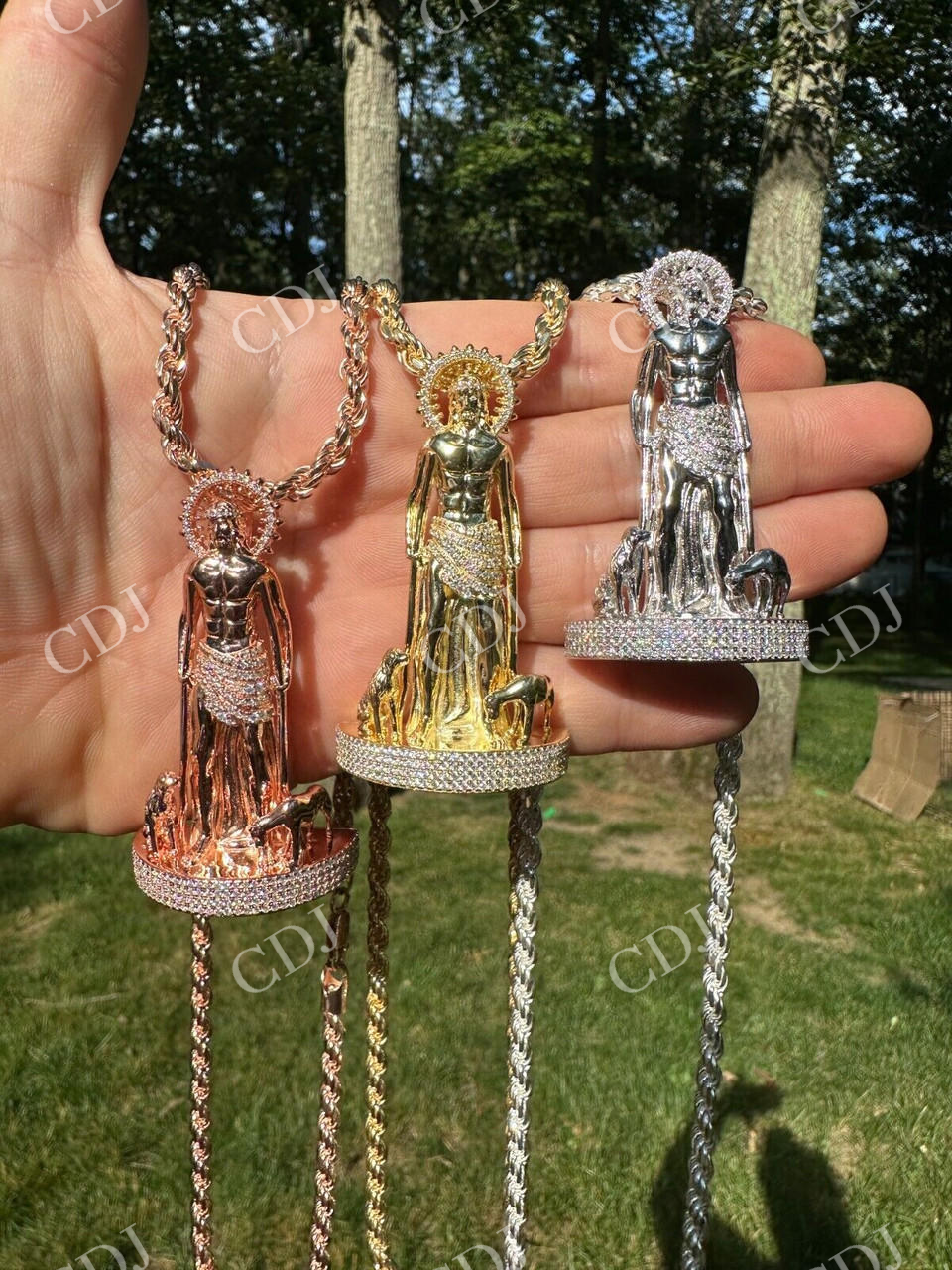 Moissanite Saint Lazarus Iced Hip Hop Pendant  customdiamjewel   