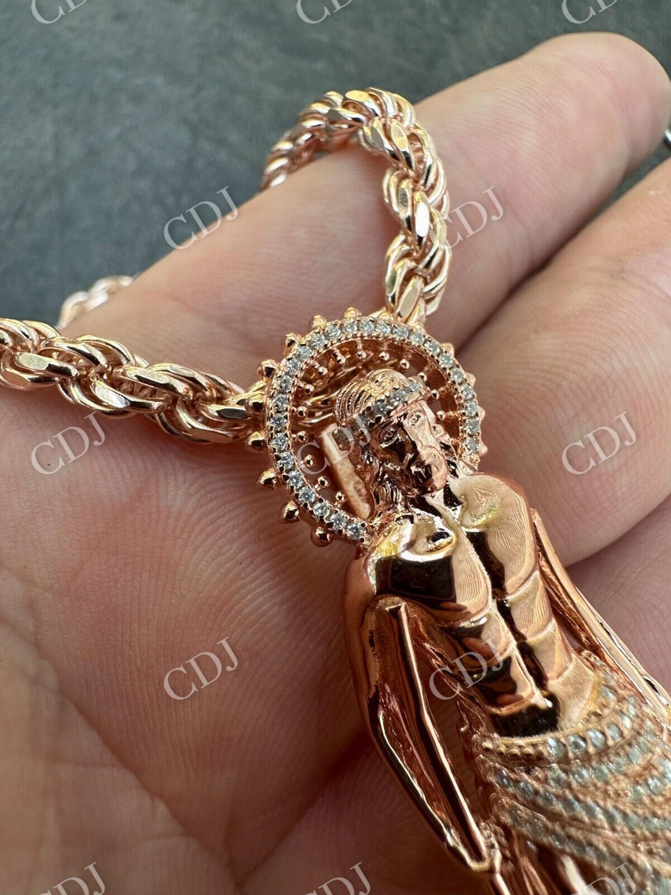 Moissanite Saint Lazarus Iced Hip Hop Pendant  customdiamjewel   
