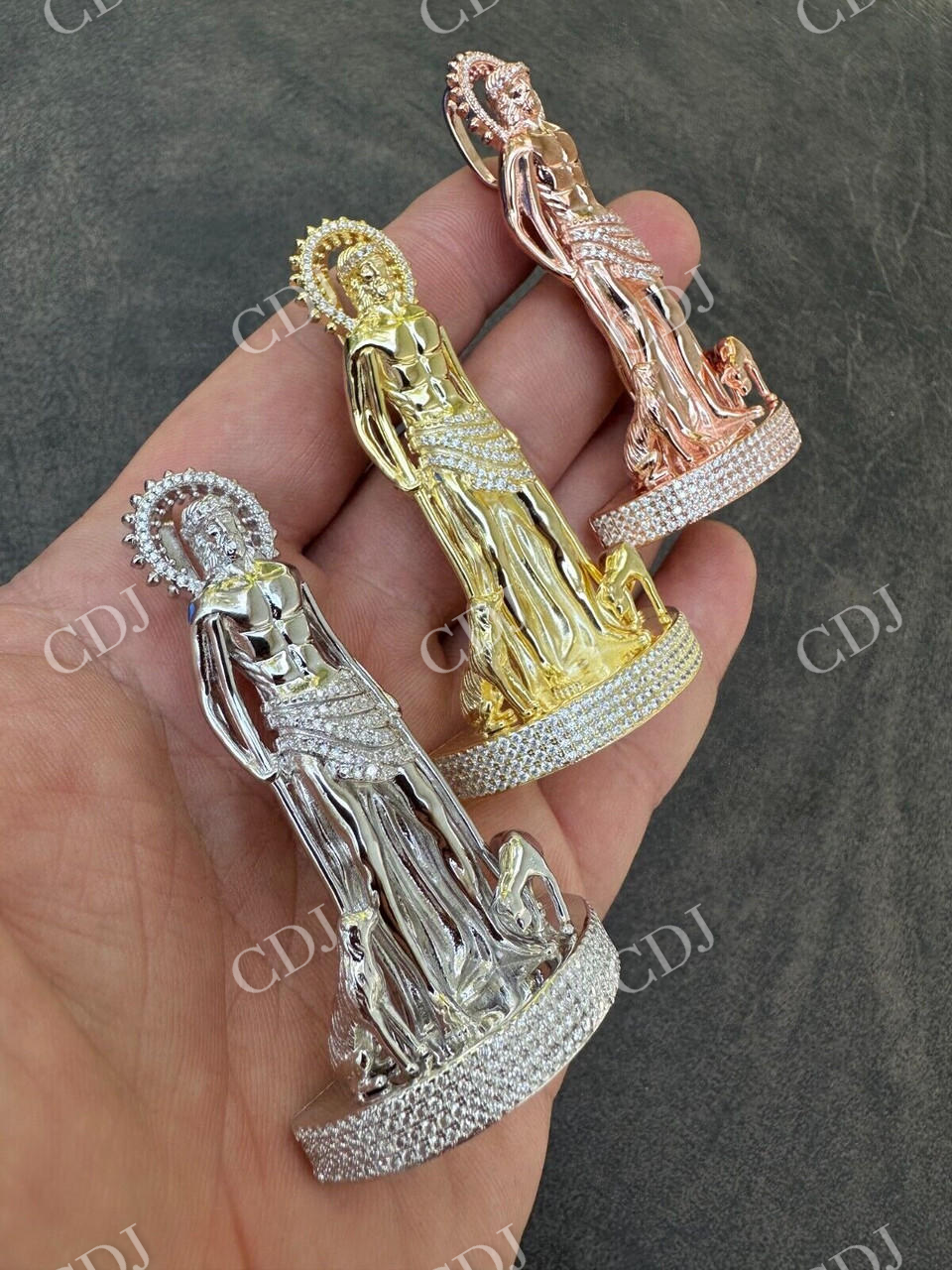Moissanite Saint Lazarus Iced Hip Hop Pendant  customdiamjewel   