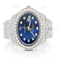 Fully Iced Out Moissanite Studded Blue Face Watch customdiamjewel