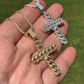 Hip Hop Cuban Link Cross Iced Pendant  customdiamjewel   