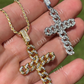 Hip Hop Cuban Link Cross Iced Pendant  customdiamjewel   