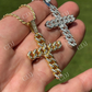 Hip Hop Cuban Link Cross Iced Pendant  customdiamjewel   