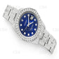 Fully Iced Out Moissanite Studded Blue Face Watch customdiamjewel