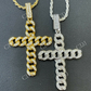 Hip Hop Cuban Link Cross Iced Pendant  customdiamjewel   