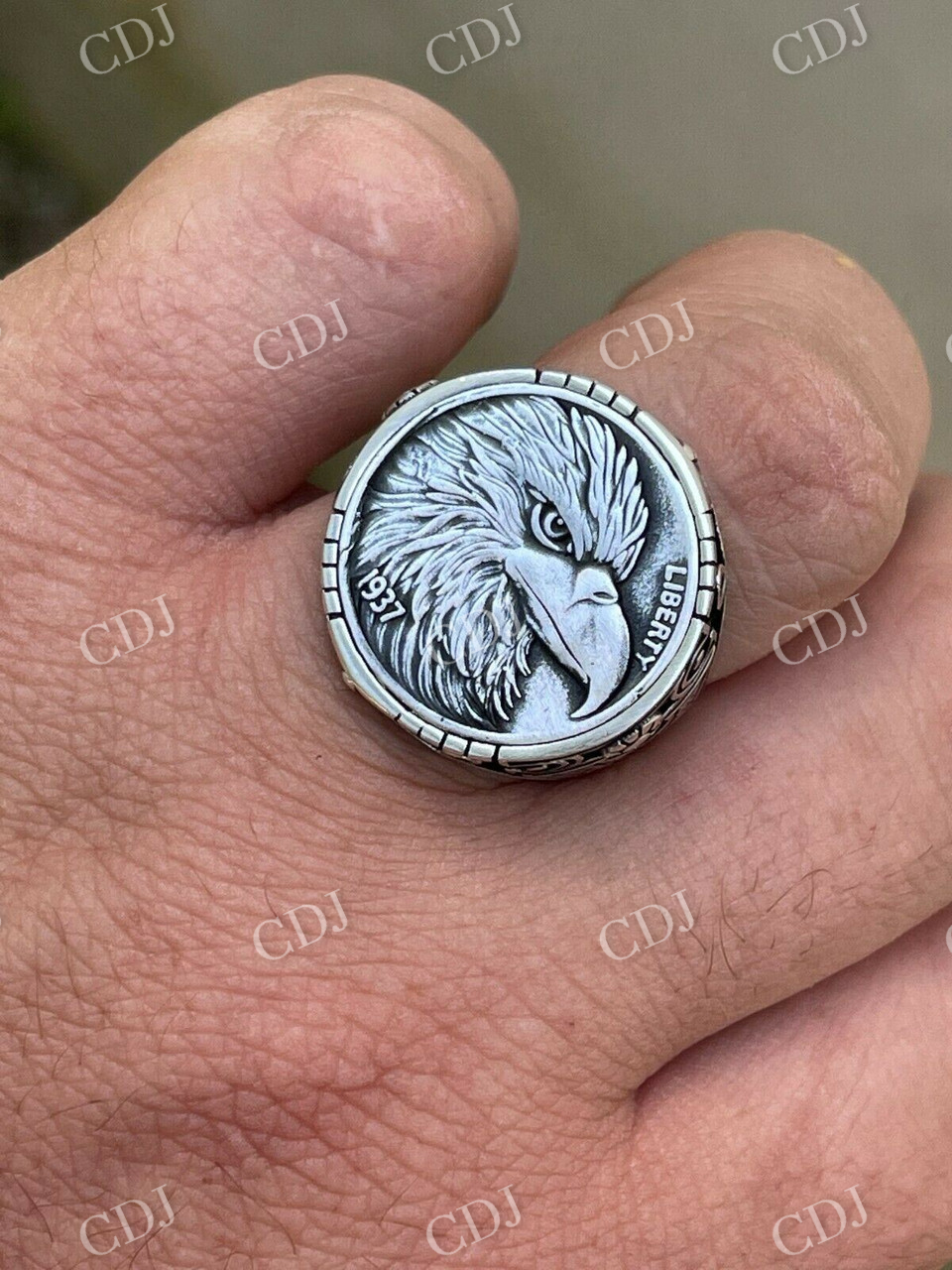 Sterling Silver Eagle Ring  customdiamjewel   