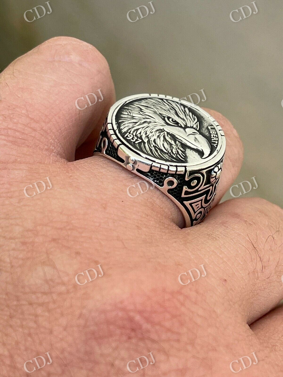 Sterling Silver Eagle Ring  customdiamjewel   