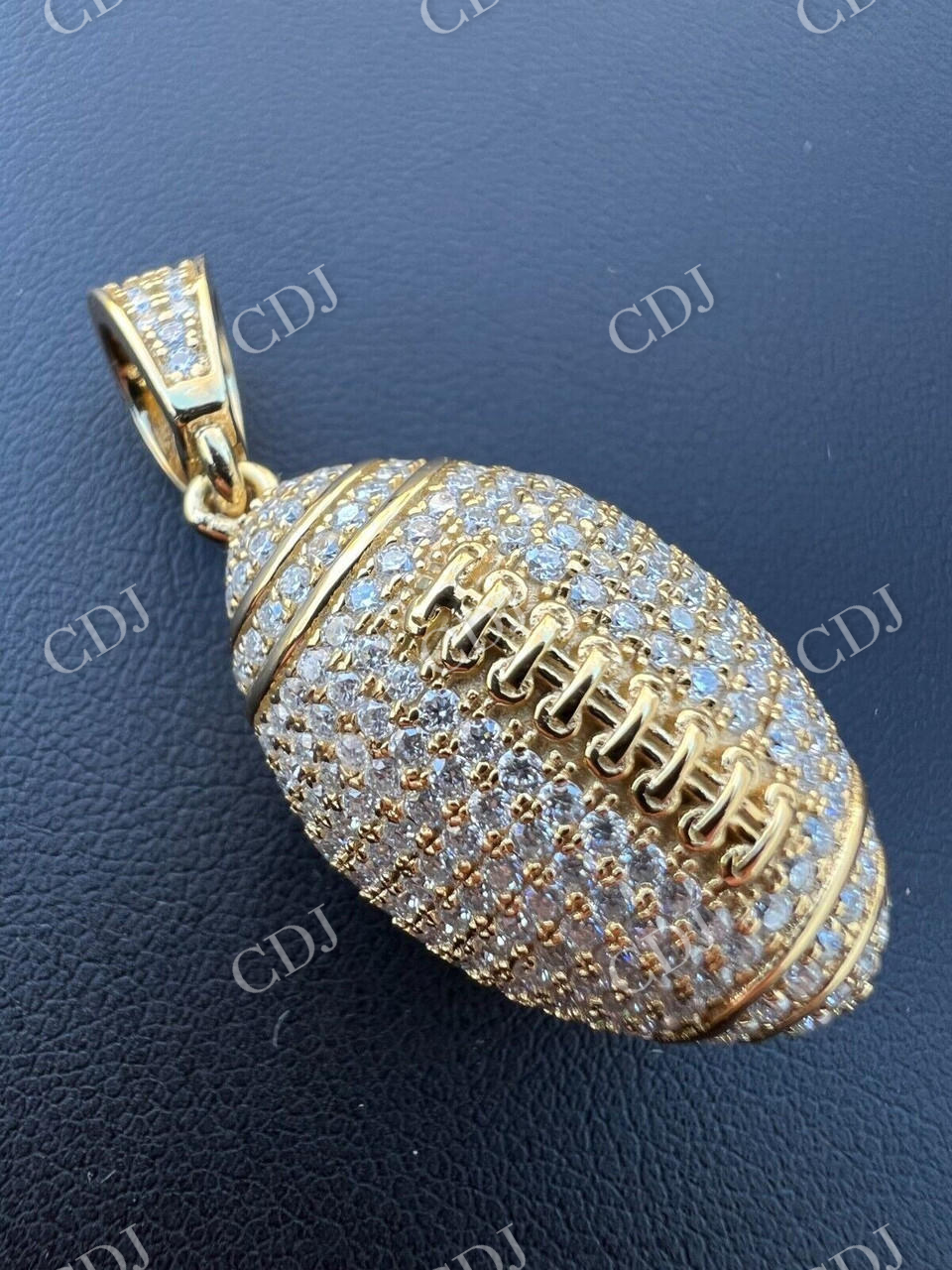 Moissanite Iced Out 3D Football Hip Hop Pendant  customdiamjewel   