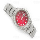 Full White Automatic Movement Rolex Red Dial Diamond Hip Hop Watch customdiamjewel