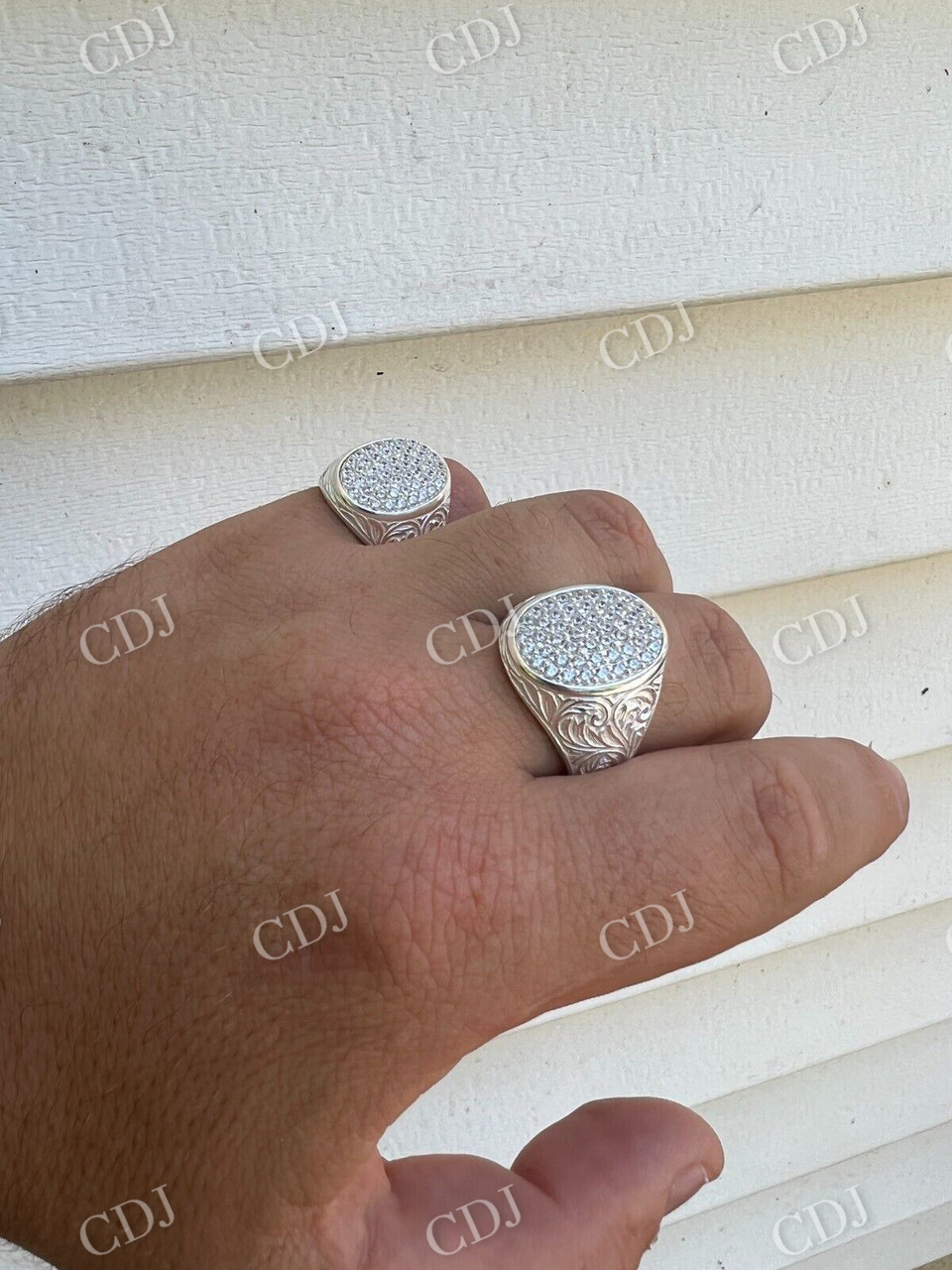 Natural Diamond Hip Hop Ring  customdiamjewel   