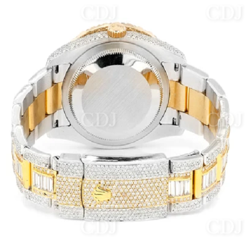 Luxury Two Tone Baugette Diamond Roman Dial Rolec Oyster Watch For Men customdiamjewel