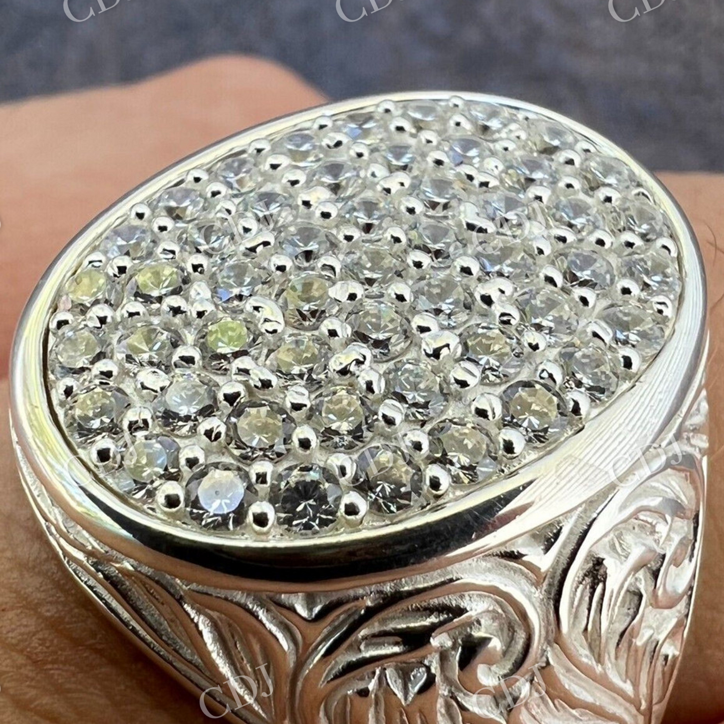 Natural Diamond Hip Hop Ring  customdiamjewel   