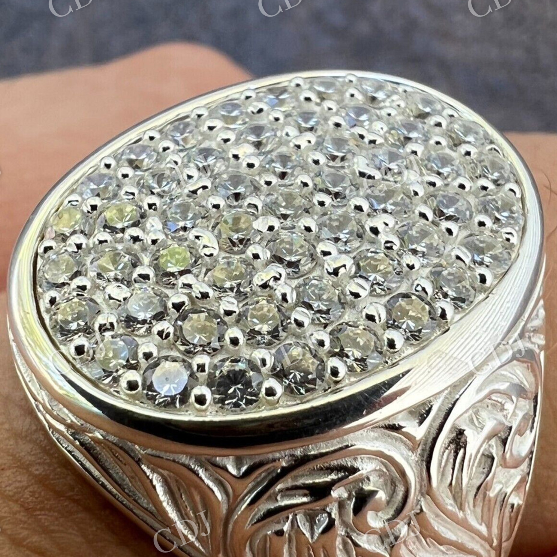 Natural Diamond Hip Hop Ring  customdiamjewel   