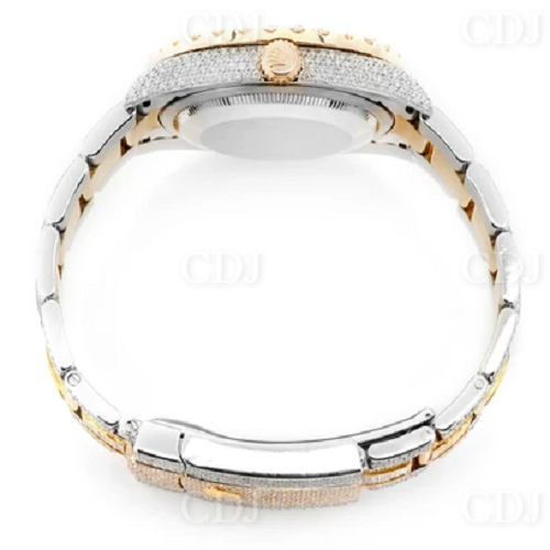 Luxury Two Tone Baugette Diamond Roman Dial Rolec Oyster Watch For Men customdiamjewel