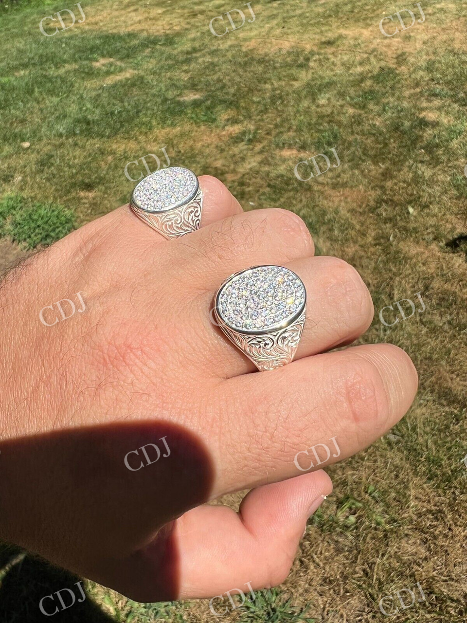 Natural Diamond Hip Hop Ring  customdiamjewel   