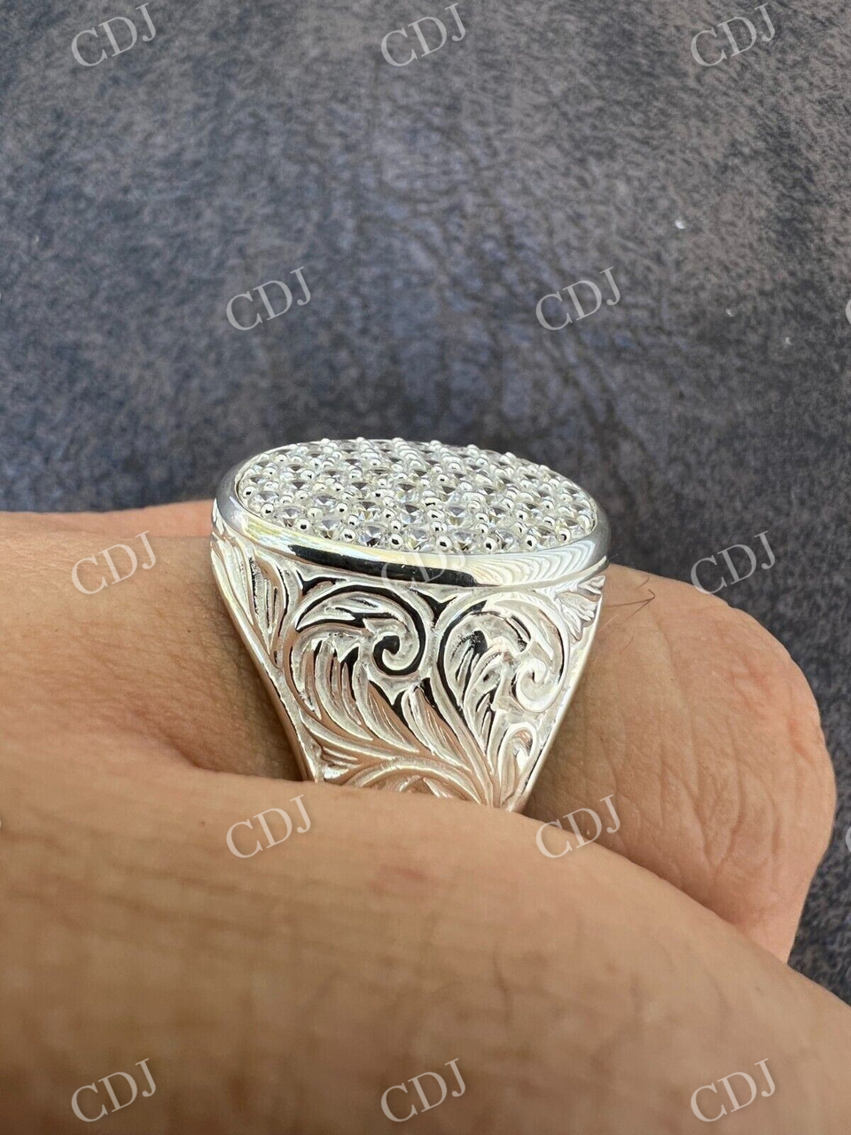 Natural Diamond Hip Hop Ring  customdiamjewel   