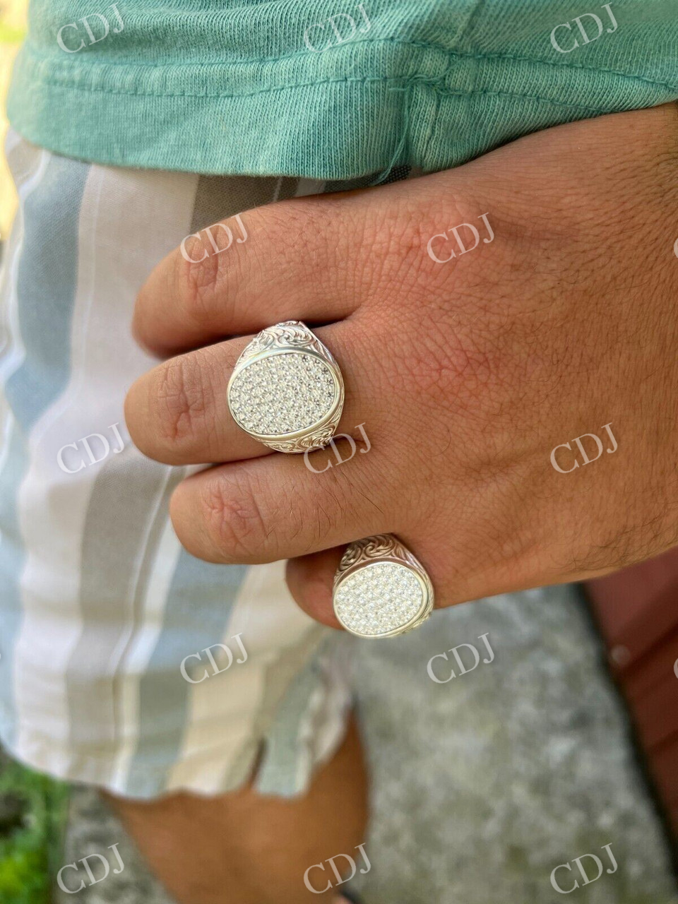 Natural Diamond Hip Hop Ring  customdiamjewel   