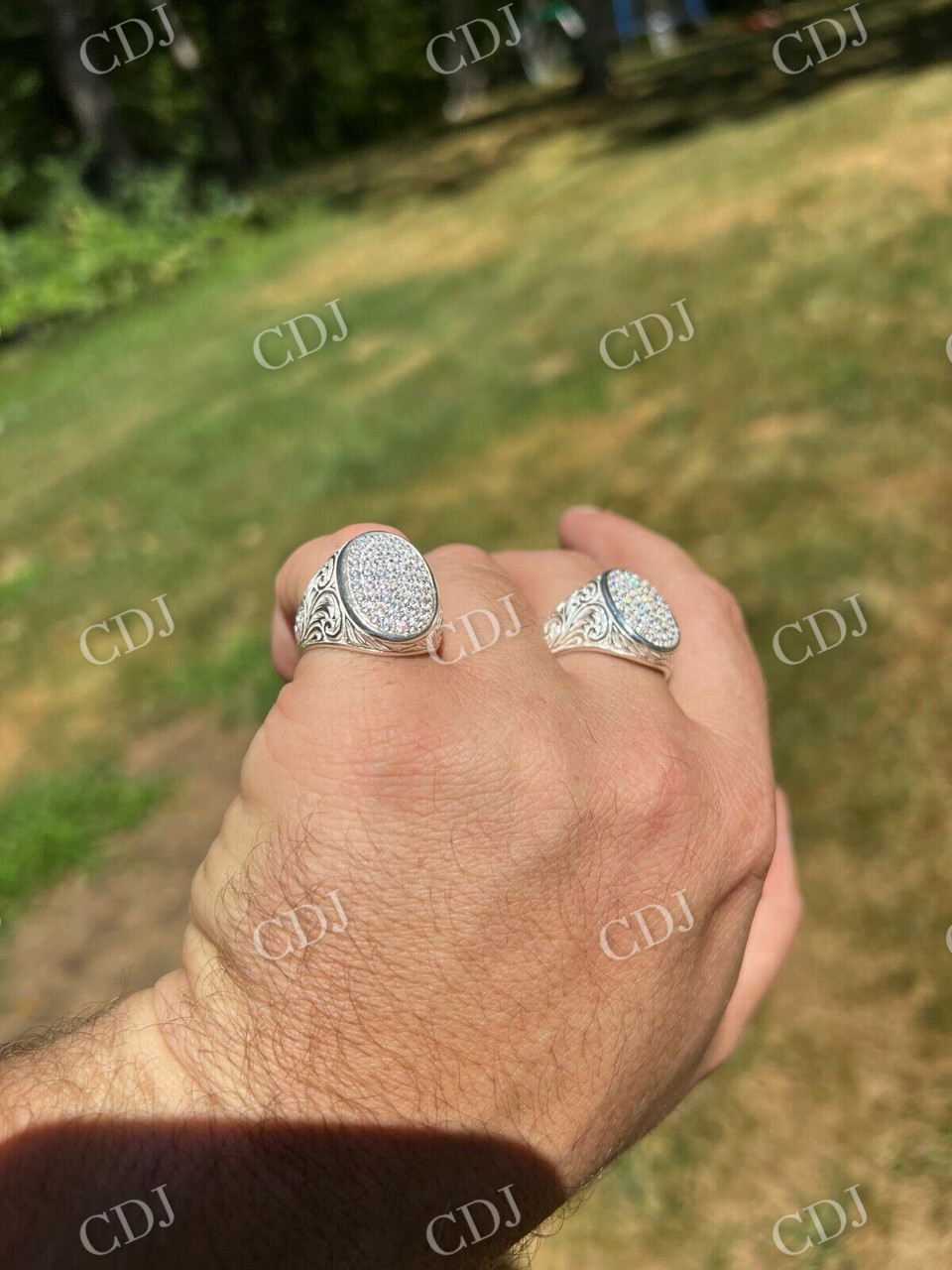 Natural Diamond Hip Hop Ring  customdiamjewel   