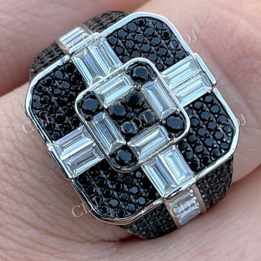 Baguette Diamond Men's Ring  customdiamjewel   