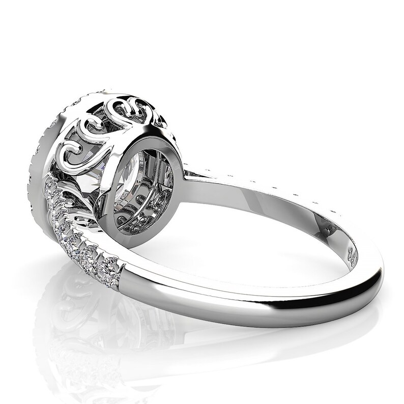 Round Cut Halo Eternity Engagement Ring  customdiamjewel   