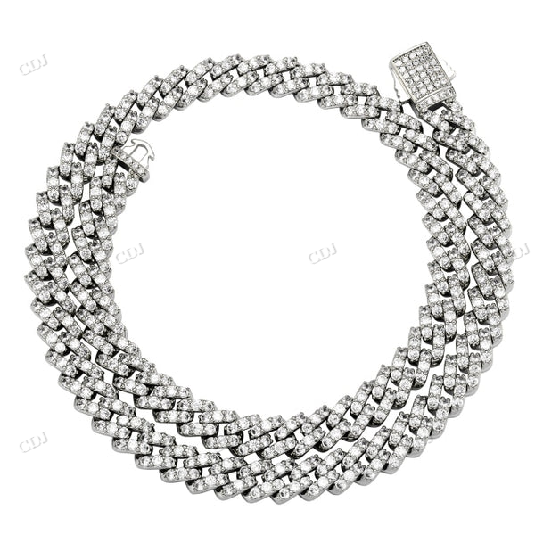 Iced Out 8MM Moissanite White Gold Cuban Chain hip hop jewelry CustomDiamJewel