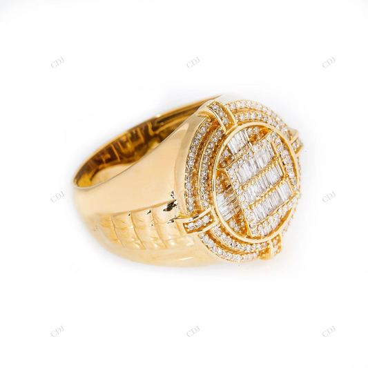 Iced Out Oval Baguette Moissanite Ring for Men hip hop jewelry customdiamjewel