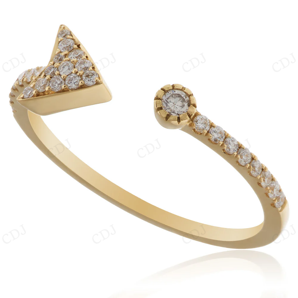 Yellow Gold Moissanite Diamond Arrow Ring hip hop jewelry customdiamjewel
