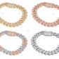 Iced Out Silver Moissanite channel Link Bracelet