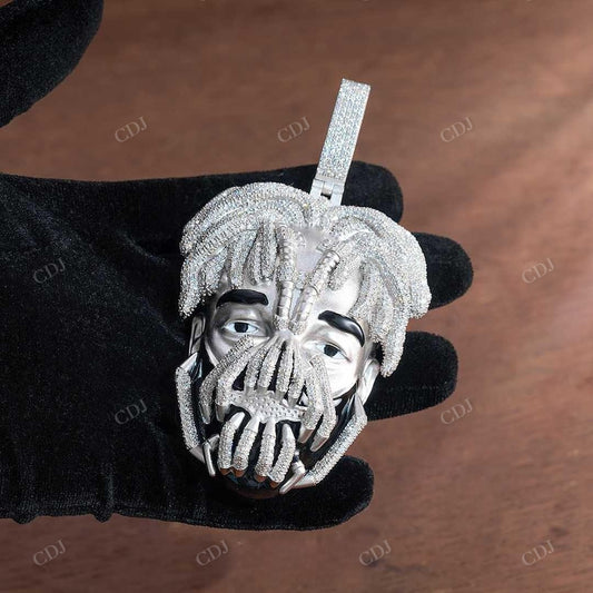 Fully Iced Out Diamond Hip Hop Face Pendant hip hop jewelry customdiamjewel   