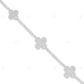 Moissanite 925 Silver White Gold Clover Tennis Chain CustomDiamJewel