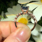 Blue Oval Cut Moissanite Diamond Ring For Women