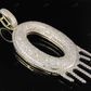2" 1.4 CTW 10K Gold Real Diamond Letter 'O' Initial Drip Pendant CustomDiamJewel