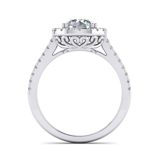 Round Cut Halo Eternity Engagement Ring  customdiamjewel   