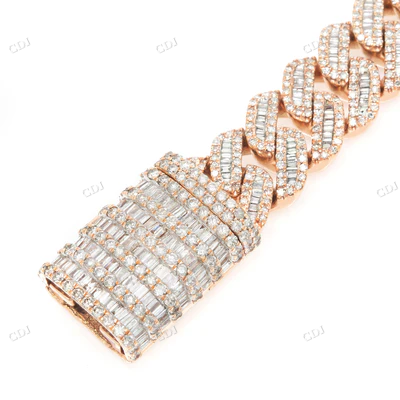 18K Rose Gold Miami Cuban Link Bracelet hip hop jewelry CustomDiamJewel